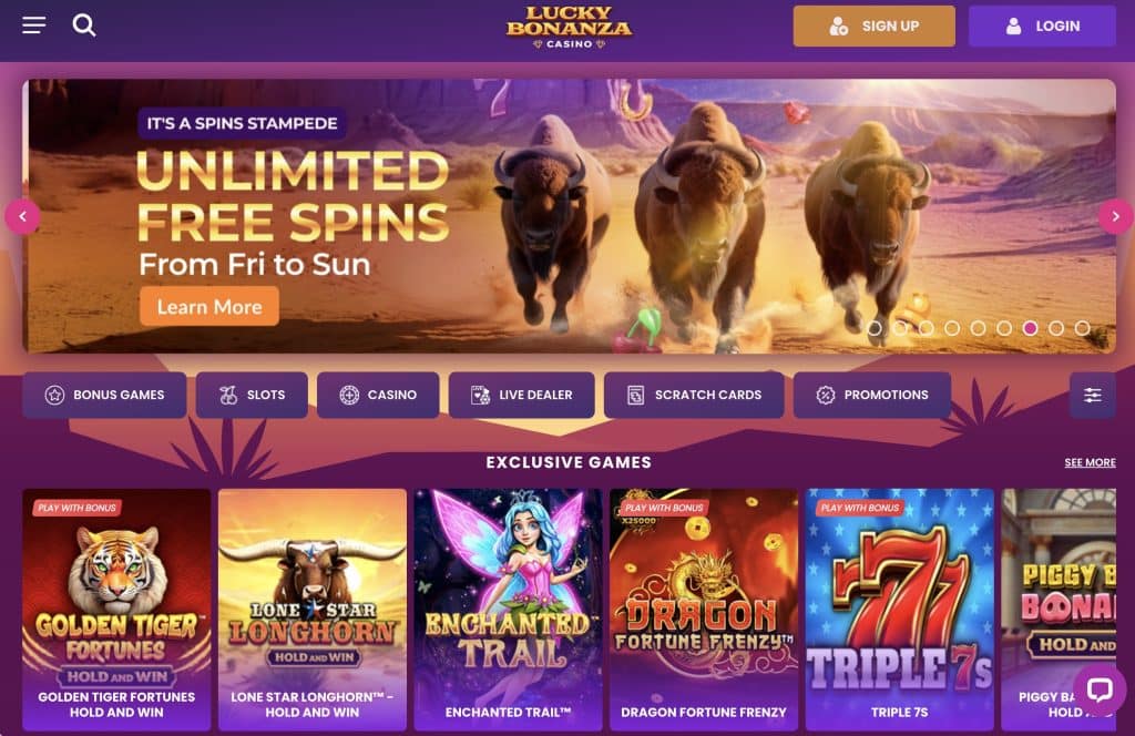 Lucky Bonanza Casino Unlimited Free Spins